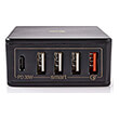 nedis wcpd30w120bk wall charger 2x30a 3x24a 5 1xusb c 4xusb a 63w photo