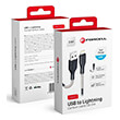forcell carbon cable usb a to lightning 8 pin 24a cb 01a black 1m photo