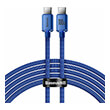 baseus crystal shine cable shine type c to type c 2m 100w 5a blue photo