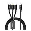 baseus rapid series 3 in 1 cable usb c to micro usb lightning type c 20w 15m black photo