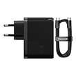 baseus wall charger gan5 pro type c usb 100w 1m cable black photo