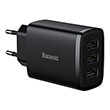 baseus universal wall charger 3x usb 34a 17w black photo