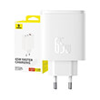 baseus wall charger os cube pro 2x type c usb 65w white photo