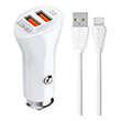 ldnio c511q 2usb car charger lightning cable photo