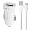 ldnio car charger dl c17 1x usb 12w usb c cable white photo