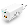 hama 125130 quick charger gan 1x usb c pd 1x usb a qc mini charger 65 w white photo