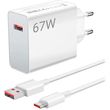 xiaomi wall charging 67w usb type a type c cable white bhr9465eu photo