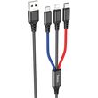 hoco usb a to lightning microusb usb c charging cable x76 3in1 18w 24a 1m multicolor photo