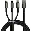 baseus tungsten gold usb a to lightning microusb usb c cable 20w 2a 15m black camltwj 01 photo