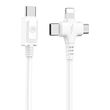 lamtech 3 in 1 charging type c cable to type c lightning micro usb 1m white lam113119 photo