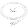 lamtech 3 in 1 charging usb cable to type c lightning micro usb 1m white lam113102 photo