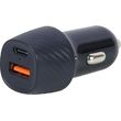 lamtech dual port car fast charger type c pd 25w usb 18w black lam023855 photo