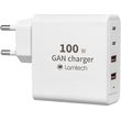 lamtech gan fast charger 2xtype c 2xqc30 output 100w lam113416 photo