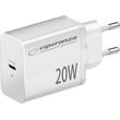 esperanza ezc104w quick power charger 20w usb c pd white photo