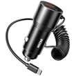 car charger wk 66w pd usb qc30 with type c cable black wp c51 photo