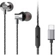 aiwa stereo type c in ear with remote and mic silver estm 50usb c sl photo