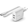 belkin wce001vf1mwh boostcharge dual usb type a wall charger 24w usb a to usb c cable photo
