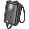 power bank foneng px105 mini 225w 10000mah with 2 built in cables black photo