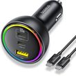 baseus car charger 1525w 5a 1 x usb a 2 x type c with type c cable black c00036101111 00 photo