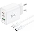 travel fast charger foneng gan10 eu 3 output usb a 2xusb c 65w usb c to usb c cable 1m white photo