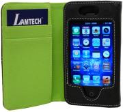 lamtech iphone case card holder black green fabric photo