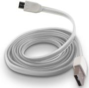 forever micro usb cable white silicone flat box photo
