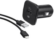 trust 20233 12w car usb charger with apple lightning cable black universal