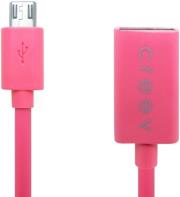 creev otg 17 micro usb to female usb cable 17cm pink photo