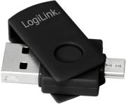 logilink aa0068 micro usb b m otg card reader black photo