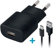 forever tc 01 wall charger usb 2a cable type c black photo