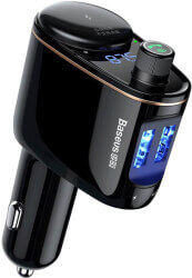 baseus transmiter fm locomotive bluetooth mp3 car charger black photo