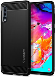 spigen rugged armor back cover case for samsung galaxy a70 black photo