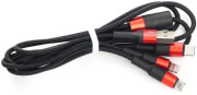 hoco x26 xpress one pull three charging cablelightning micro type c black red photo