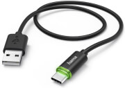 hama 178335 usb type c charging data cable with led indicator 1m black photo