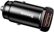 baseussquare metal car charger dual qc30 30w max qc30 scp afc black photo