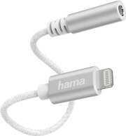 hama 187210 lightning adapter to 35 mm audio socket white photo