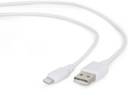 cablexpert cc usb2 amlm w 10 usb to 8 pin sync and charging cable white 10 ft photo