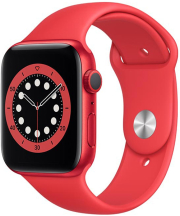 apple watch series 6 m00m3 44mm red aluminium case red sport band photo