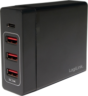 logilink pa0122 usb table charger 3x usb a port 1x usb c port 72w photo