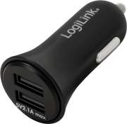 logilink pa0184 usb car charger 2x usb port 105w black photo