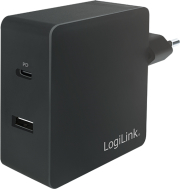 logilink pa0213 usb power socket adapter 1x usb c port 1x usb a port 65w photo