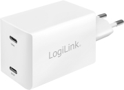 logilink pa0231 usb power socket adapter 2x usb port gan technology 48w photo