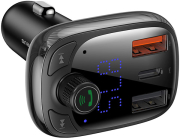 baseus t typed s 13 wireless mp3 fm transmitter car kit charger pps quick charge black photo