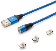 savio cl 157 usb magnetic cable 3 in 1 type c micro usb lightning 2m photo
