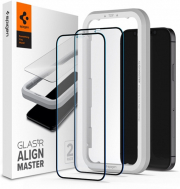 spigen tempered alm glass fc for iphone 12 12 pro black 2 pcs photo
