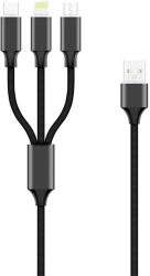 forever 3in1 cable usb lightning usb c microusb 10 m 2a black photo