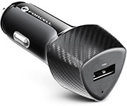 forcell carbon car charger usb qc 30 18w cc50 2a black total 18w photo