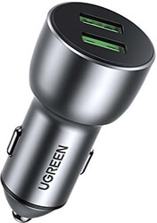 ugreen car charger cd213 36w dual usb qc30 gray 10144