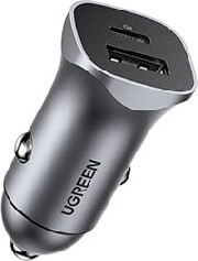 ugreen car charger cd130 18w pd usb qc30 silver 30780 photo