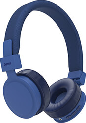 hama 184086 freedom lit headphones onear foldable with microphone blue photo